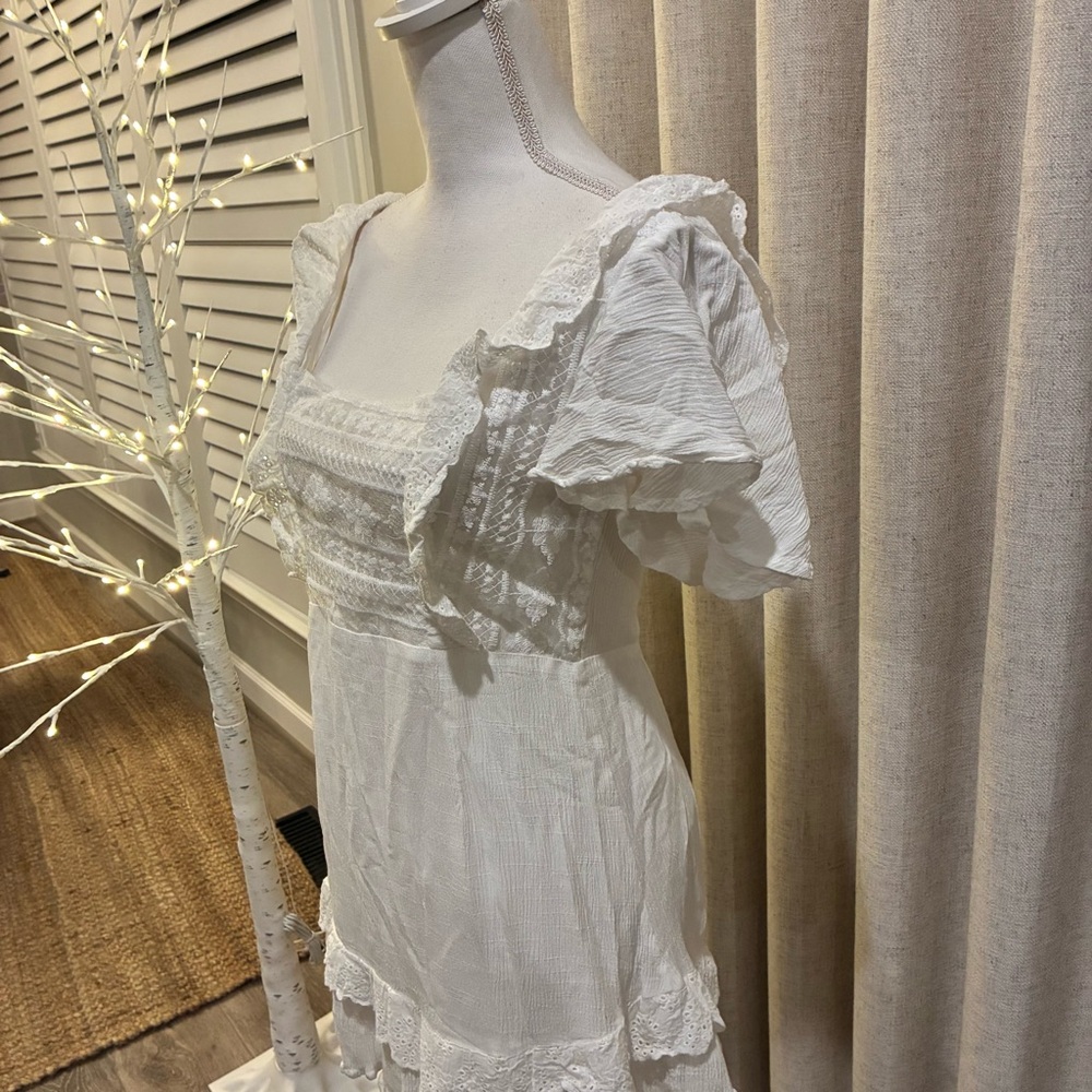 Selfie Leslie “Something Borrowed” White Lace Cottagecore Dress Large L NWT NEW - Picture 4 of 14